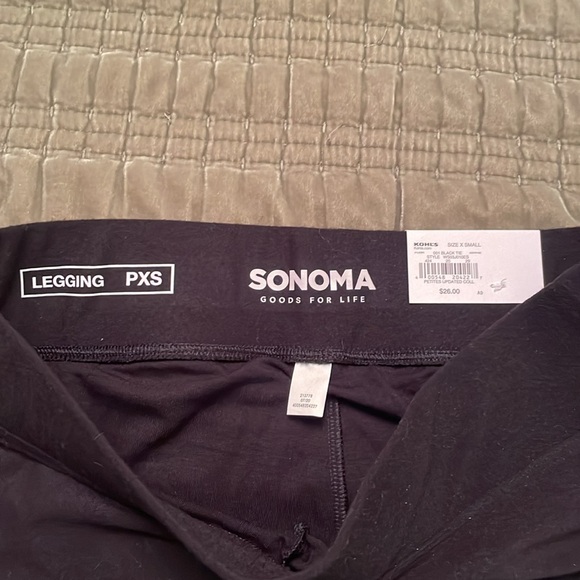 NWT $26 SONOMA Black Supersoft Leggings Mid Rise XS Petite - Picture 5 of 12